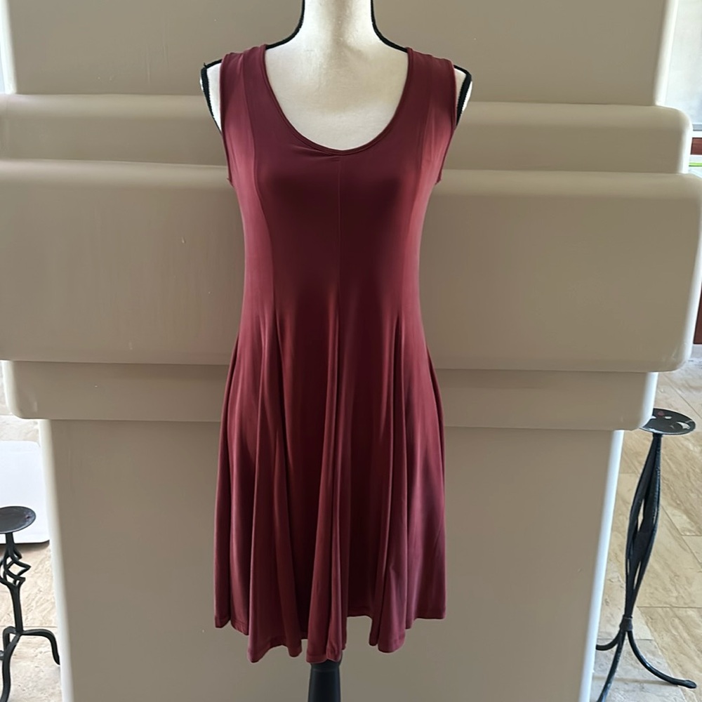 Athleta Sandwashed Swing Dress. Rust. Small. Fully Lined. Like New.